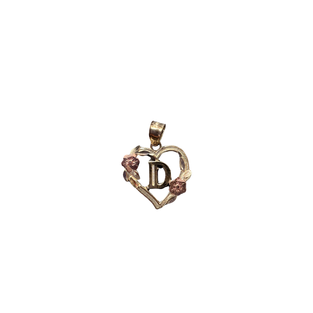 10ky 14ky initial letter D pendant heart | GoldBar San Bernardino
