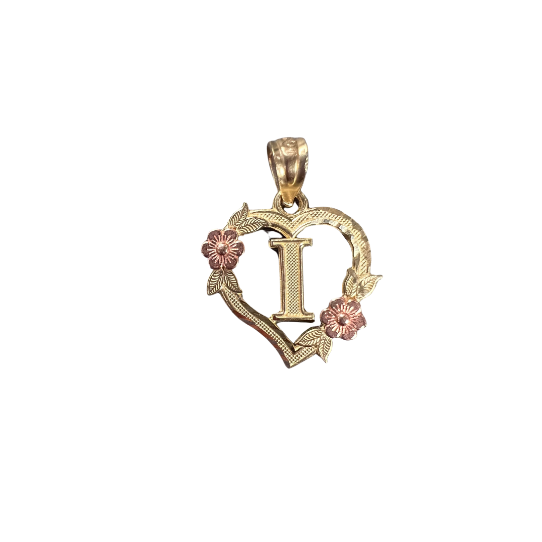 10ky 14ky initial letter I pendant heart | GoldBar San Bernardino