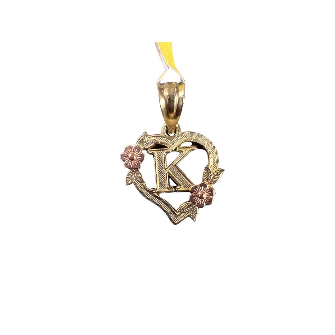 10ky 14ky initial letter K pendant heart | GoldBar San Bernardino