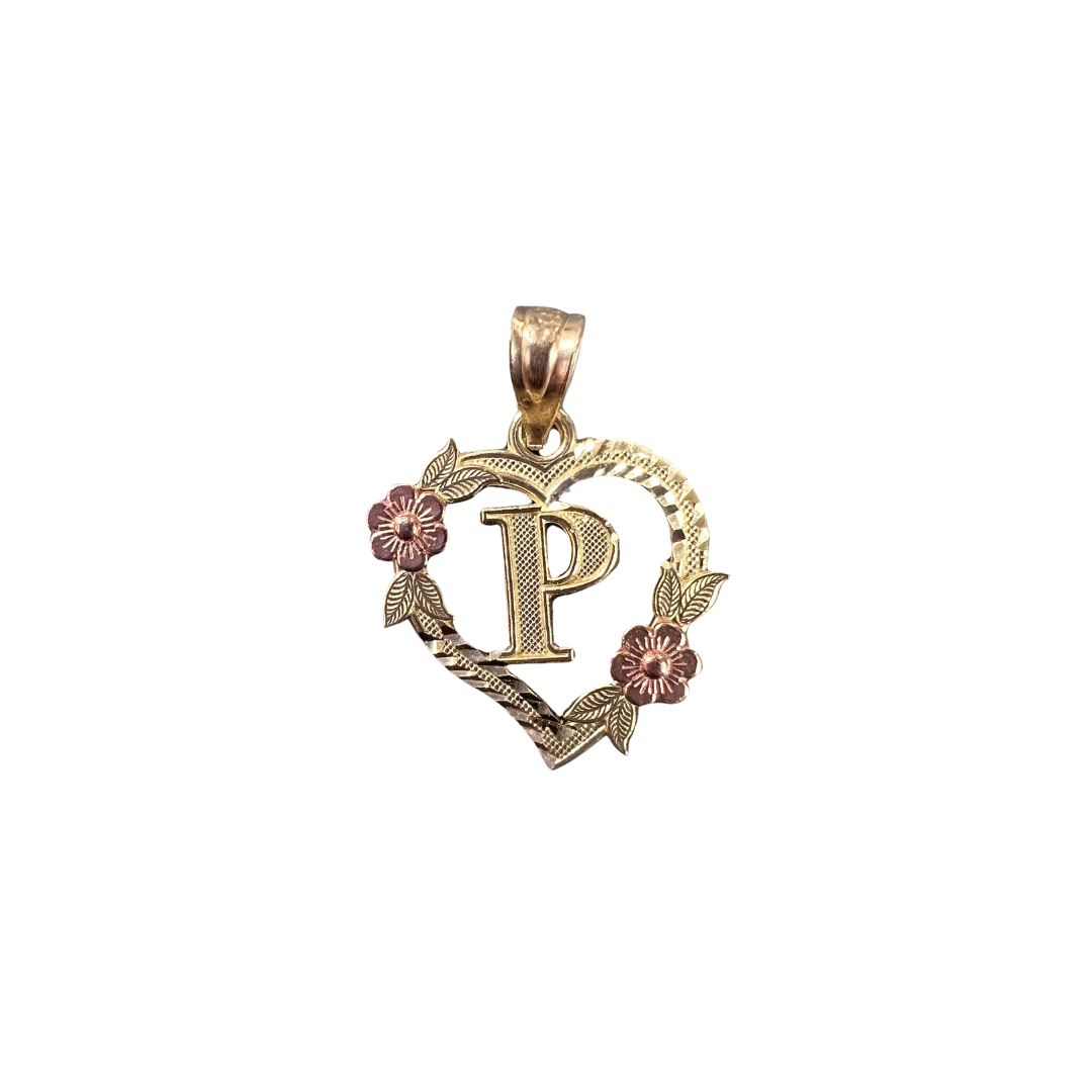 10ky initial letter P pendant heart | GoldBar San Bernardino