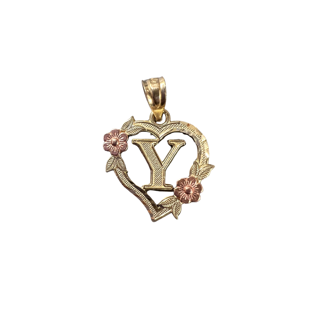 10ky initial letter Y pendant heart | GoldBar San Bernardino