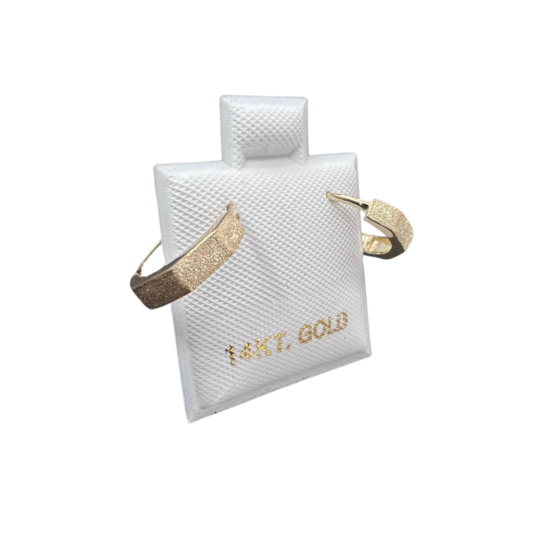 geometric mini hoop 10k huggie earrings | GoldBar San Bernardino