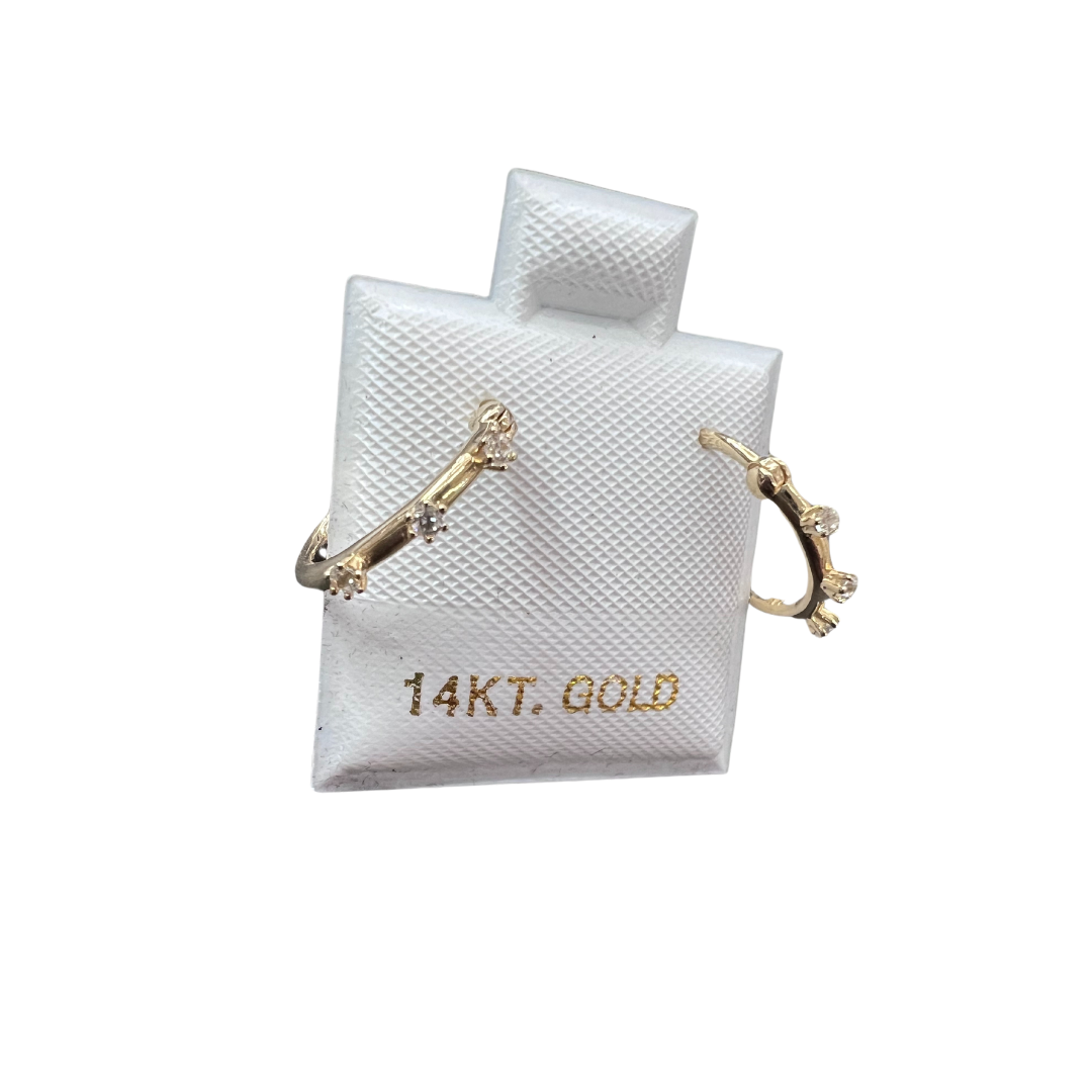 small cz on mini hoops 10k huggie hoops | GoldBar San Bernardino